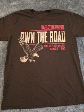 2022 Harley Davidson T Shirt Lakeland Florida FL Black Size Large Eagle Skeleton
